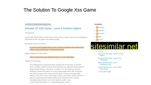 Xss-game-solved similar sites
