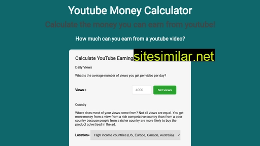 youtubemoneycalculator.com alternative sites