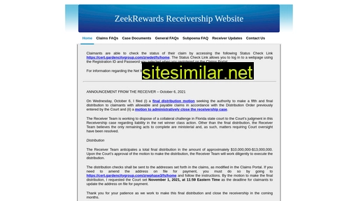 zeekrewardsreceivership.com alternative sites