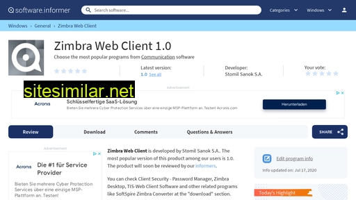 zimbra-web-client.software.informer.com alternative sites