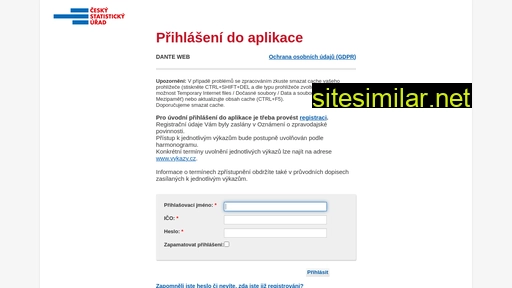 danteweb.czso.cz alternative sites
