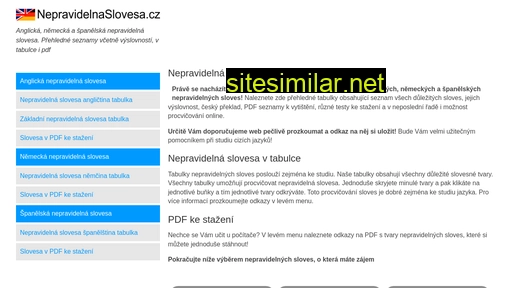 nepravidelnaslovesa.cz alternative sites