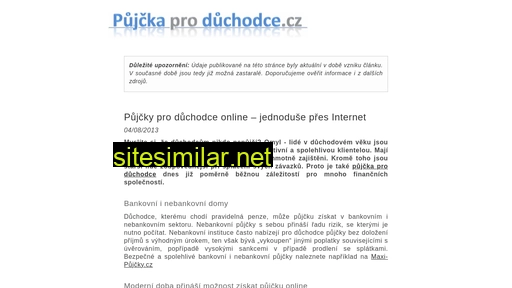 pujcka-pro-duchodce.cz alternative sites