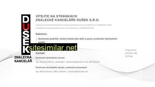 zkdusek.cz alternative sites