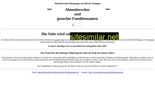 ahnenforscher-familiennamen.de alternative sites