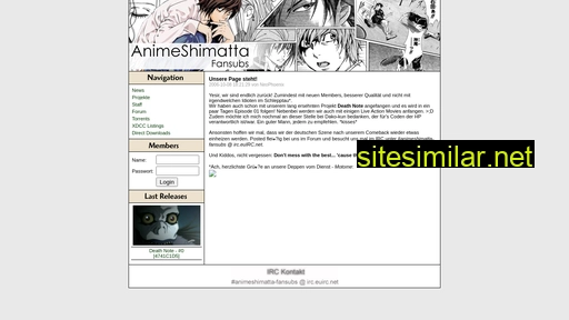 animeshimatta.de alternative sites