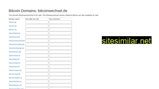 bitcoinwechsel.de alternative sites