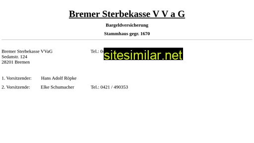 Bremer-sterbekasse similar sites