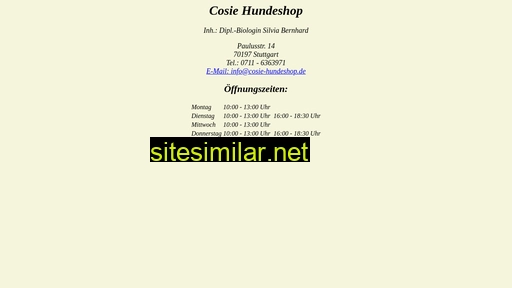 cosie-hundeshop.de alternative sites