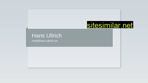 Hans-ullrich similar sites