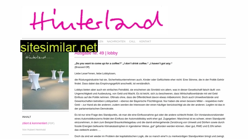 Hinterland-magazin similar sites