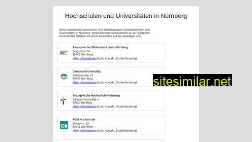 Hochschulen-nuernberg similar sites