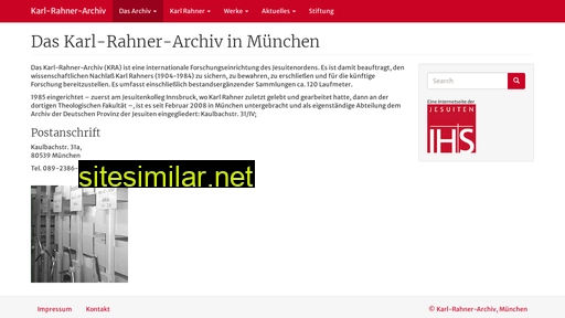 Karl-rahner-archiv similar sites