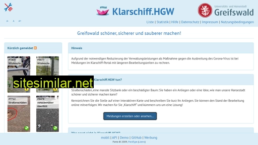 klarschiff-hgw.de alternative sites