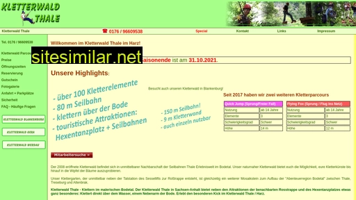 kletterwald-thale.de alternative sites