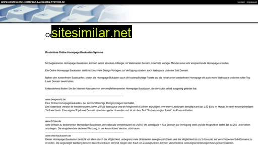 kostenlose-homepage-baukasten-systeme.de alternative sites