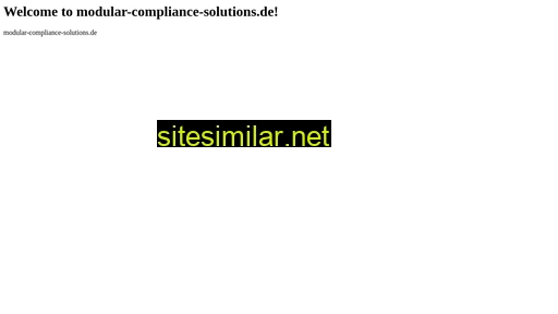 Modular-compliance-solutions similar sites