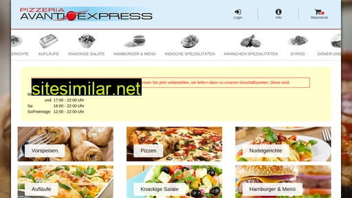 Pizzaavantiexpress similar sites