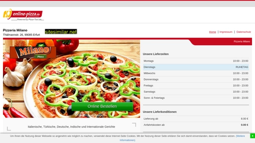 Pizza-milano-erfurt similar sites