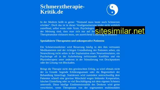 Schmerztherapie-kritik similar sites