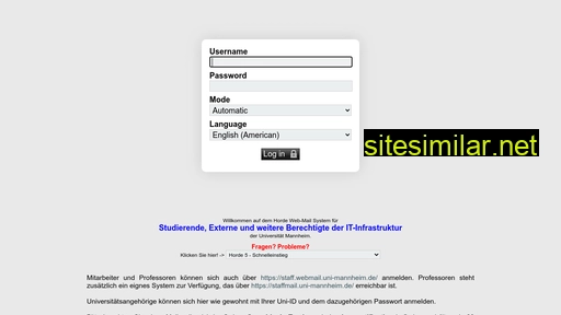 students.webmail.uni-mannheim.de alternative sites