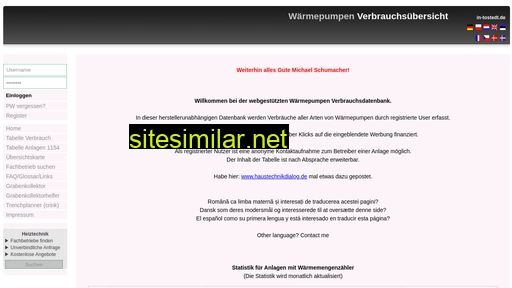 waermepumpen-verbrauchsdatenbank.de alternative sites