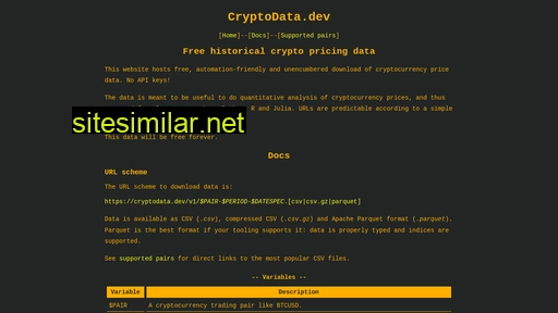 cryptodata.dev alternative sites