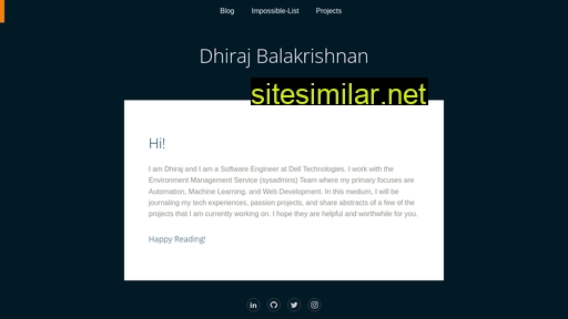 dhirajbalakrishnan.dev alternative sites