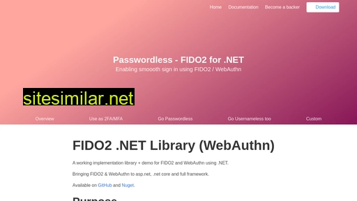 fido2-net-lib.passwordless.dev alternative sites