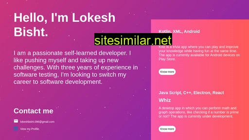 lokeshbisht.dev alternative sites