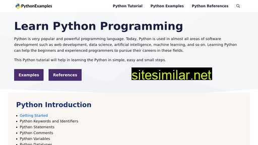 Pythonexamples similar sites