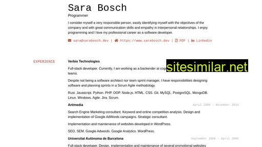 sarabosch.dev alternative sites
