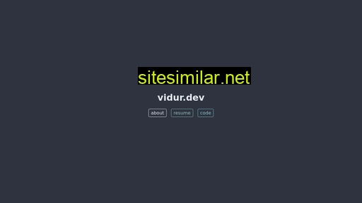 vidur.dev alternative sites