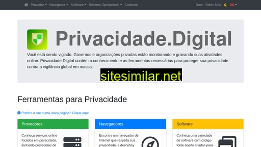 Privacidade similar sites