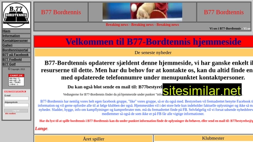 b77-bordtennis.dk alternative sites