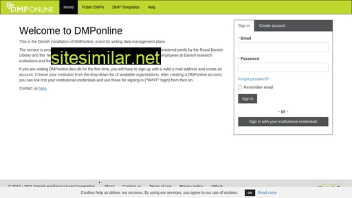 dmponline.deic.dk alternative sites