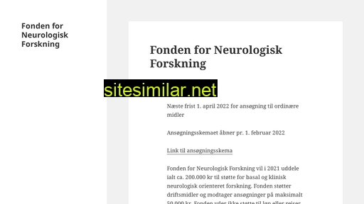 fondenforneurologiskforskning.dk alternative sites