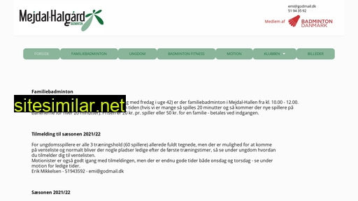 mejdal-halgaard-badminton.dk alternative sites