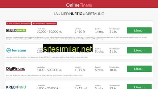 onlinefinans.dk alternative sites