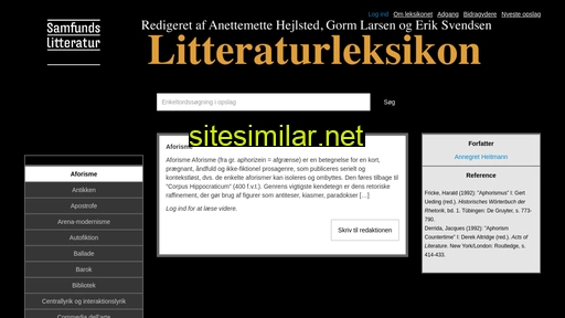 sllitteraturleksikon.dk alternative sites