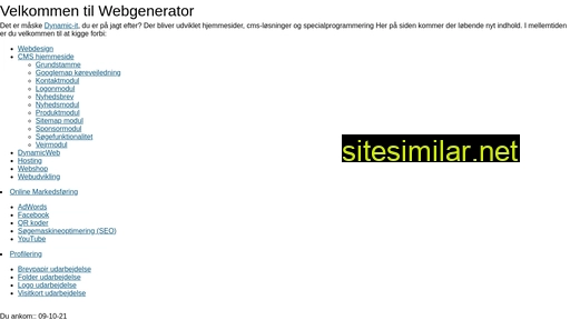 Webgenerator similar sites