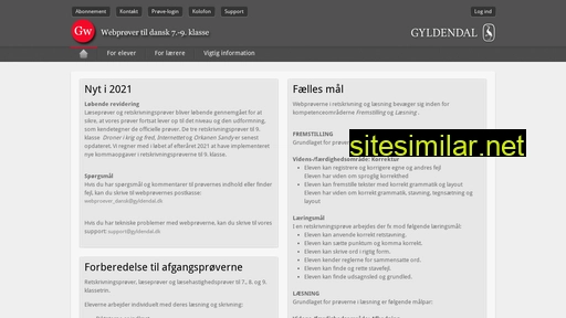 webproevertildansk7-9.gyldendal.dk alternative sites