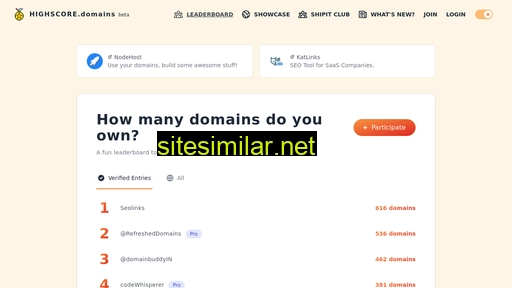 highscore.domains alternative sites