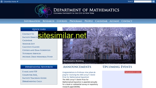 www.math.columbia.edu alternative sites