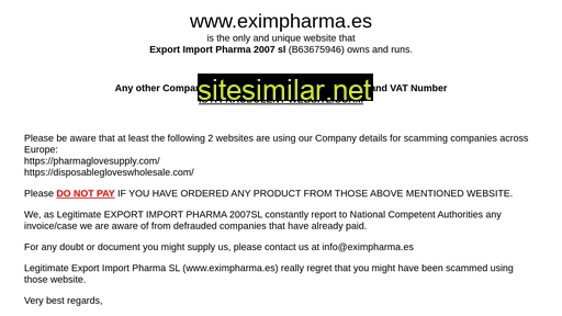 Eximpharma similar sites