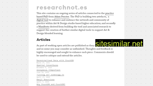 Researchnot similar sites
