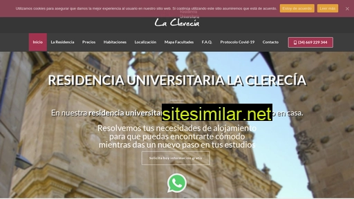 residenciauniversitarialaclerecia.es alternative sites