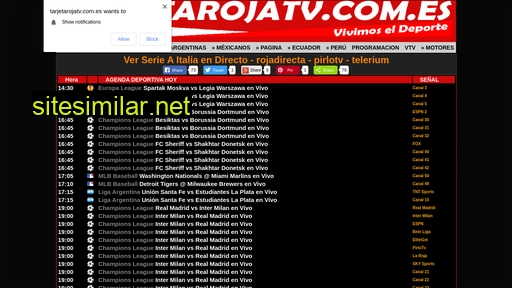 tarjetarojatv.com.es alternative sites