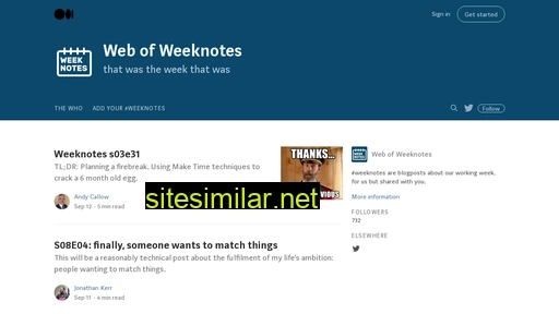 Weeknot similar sites