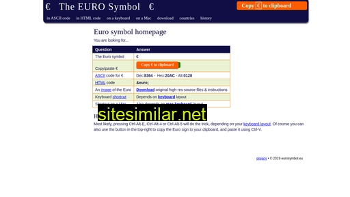 Eurosymbol similar sites